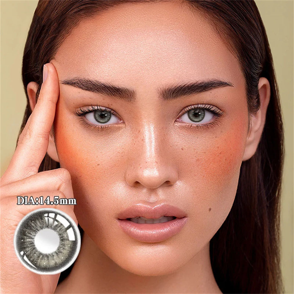 Morningcon Thai milk tea ash Colored Contact Lenses For Eyes Half Yearly 2pcs