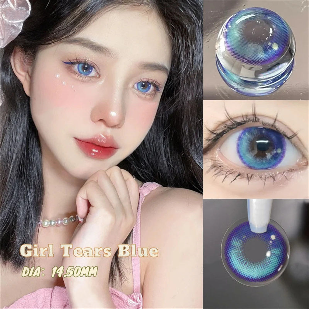 Morningcon Tear powder Colored Contact Lenses For Eyes Half Yearly 2pcs