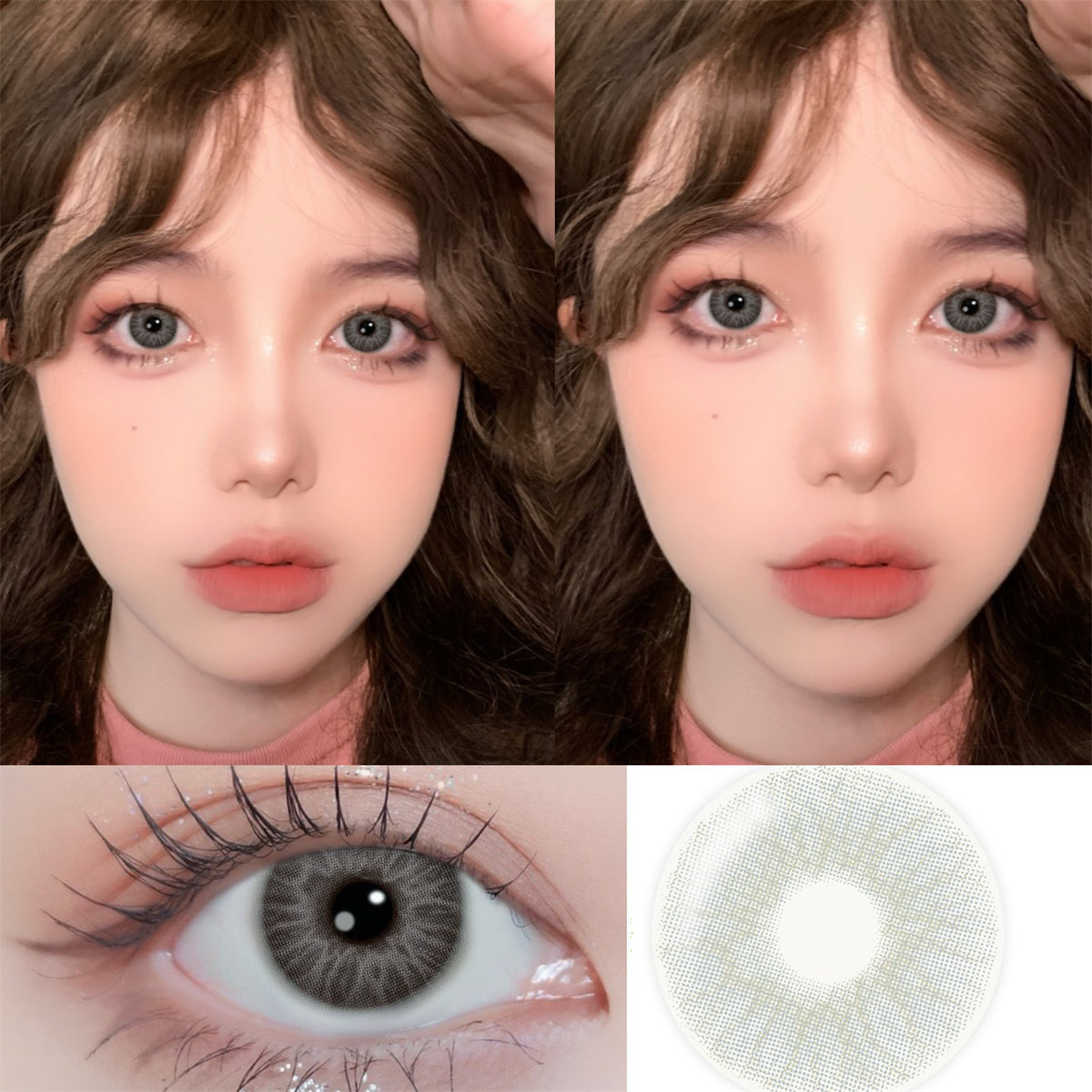 Morningcon Medusa Ash Colored Contact Lenses For Eyes Half Yearly 2pcs
