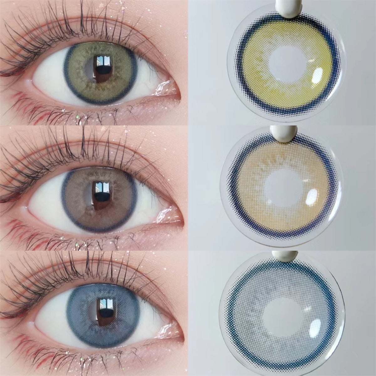 Morningcon Kitty Blue Colored Contact Lenses For Eyes Half Yearly 2pcs