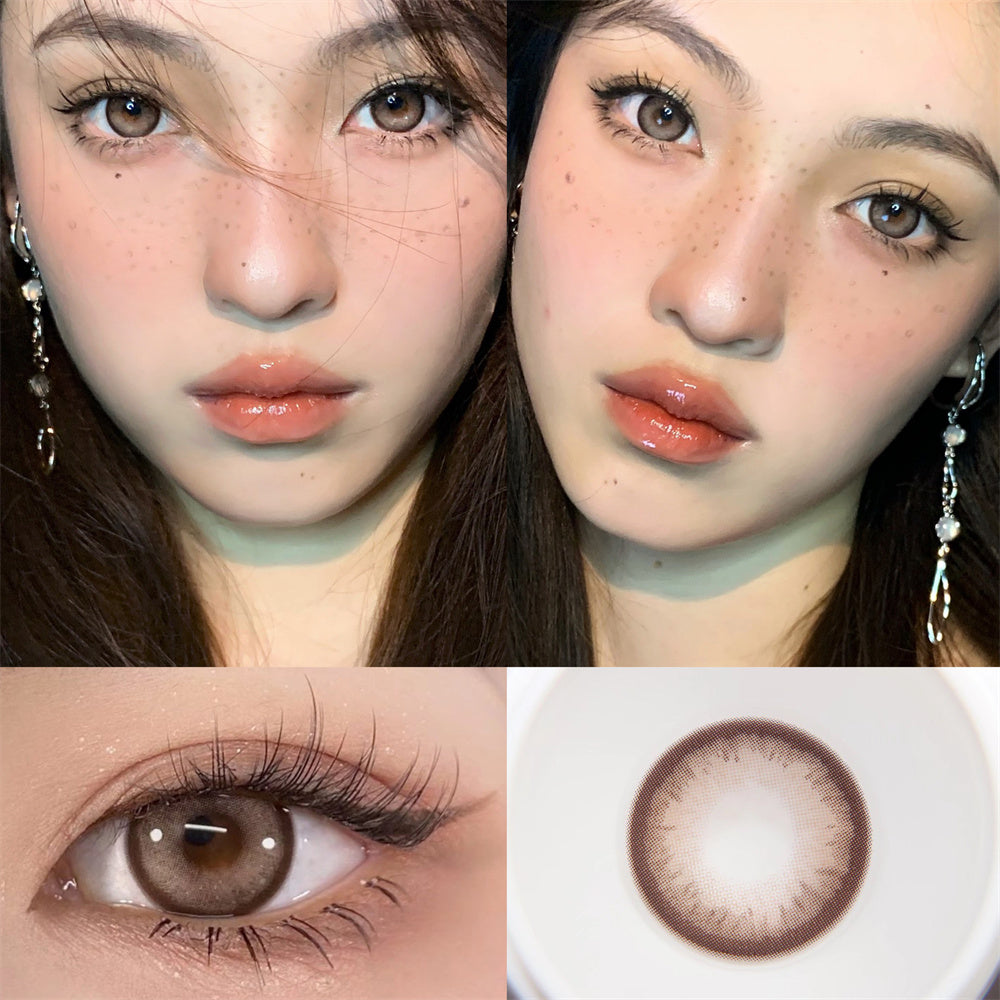 Morningcon Dirty Cocoa Colored Contact Lenses For Eyes Half Yearly 2pcs