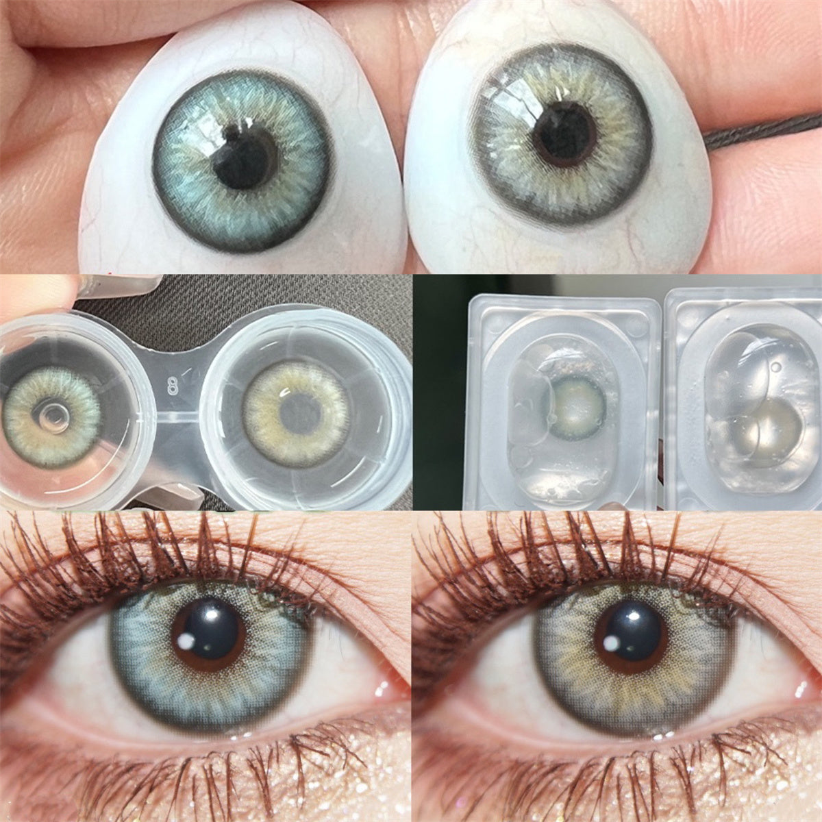Morningcon Gene Seed Green Colored Contact Lenses For Eyes Half Yearly 2pcs