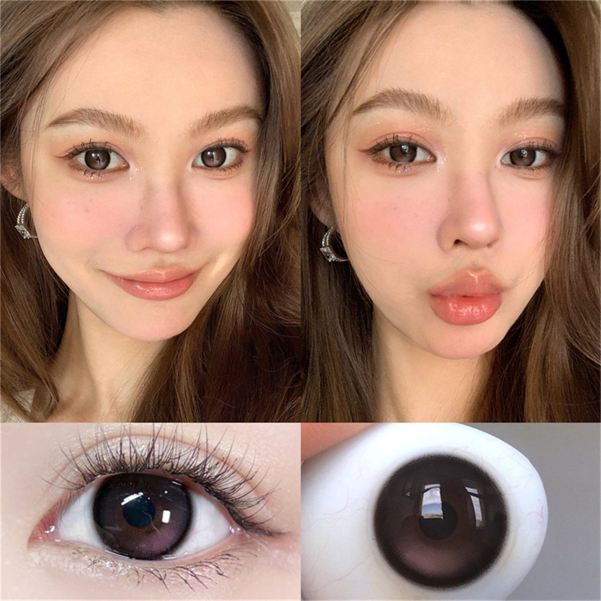 Morningcon Little Blush Colored Contact Lenses For Eyes Half Yearly 2pcs