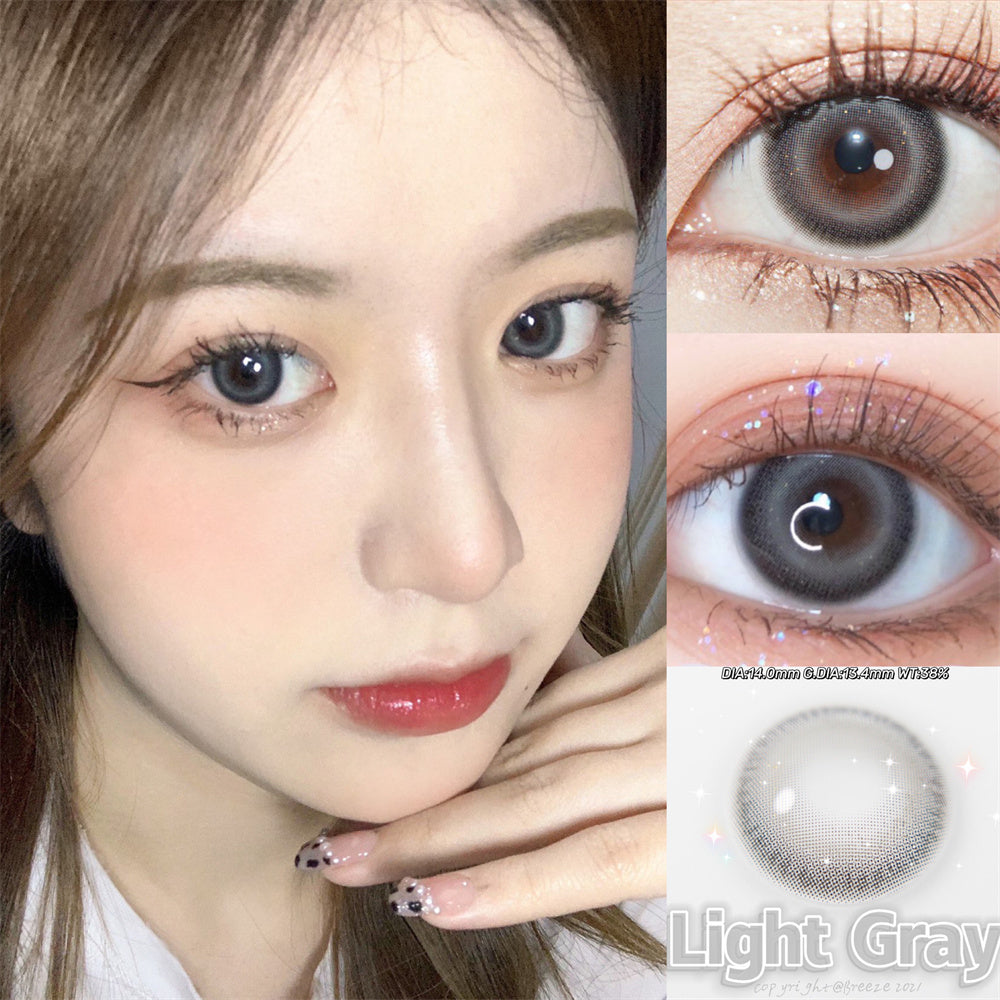 Morningcon Silver and gray Colored Contact Lenses For Eyes Half Yearly 2pcs