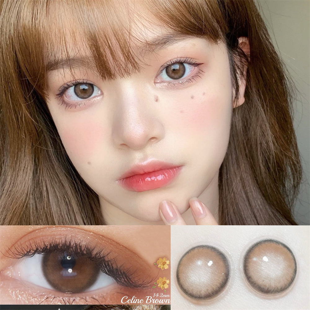 Morningcon Blossom honey Colored Contact Lenses For Eyes Half Yearly 2pcs
