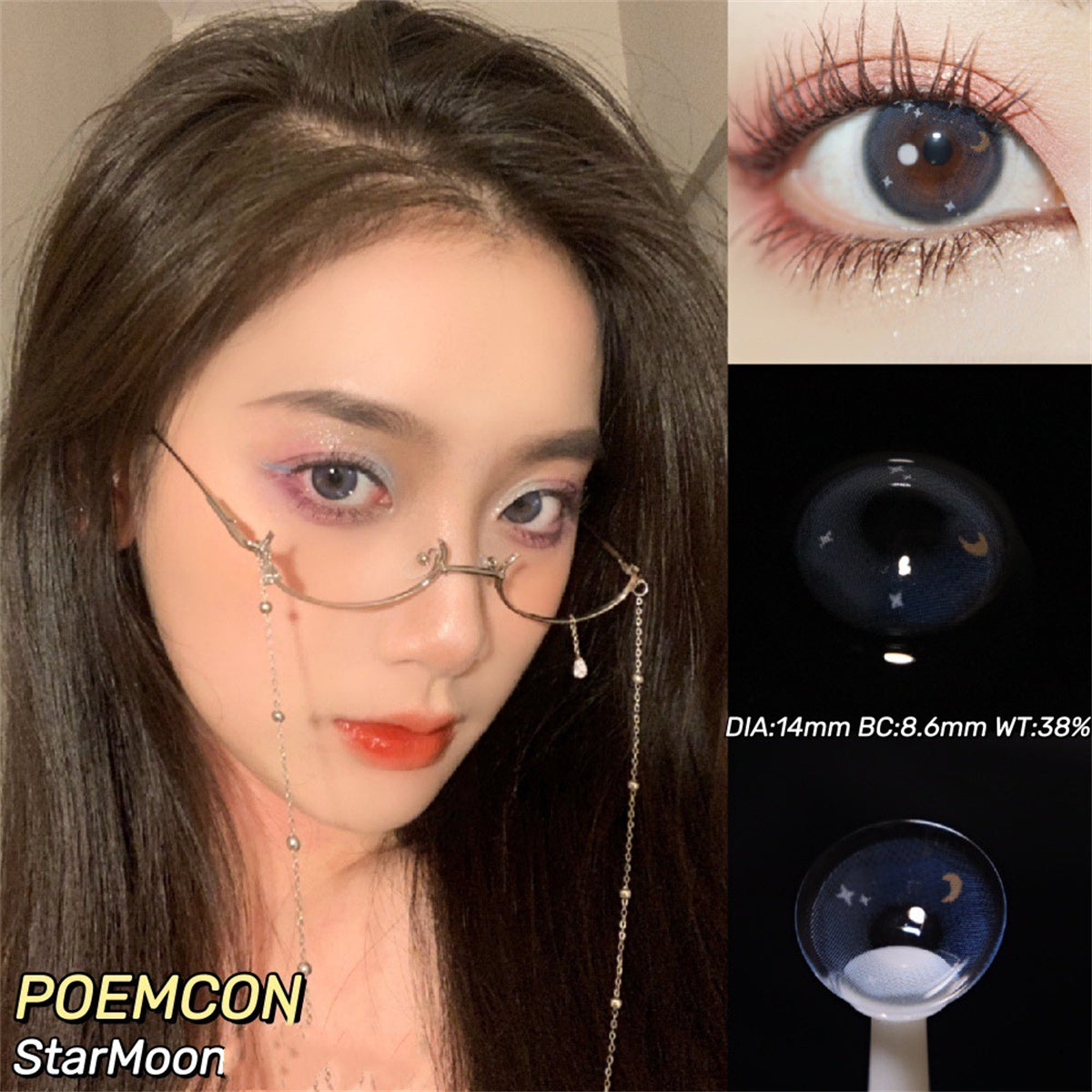 Morningcon The Moon and stars Colored Contact Lenses For Eyes Half Yearly 2pcs