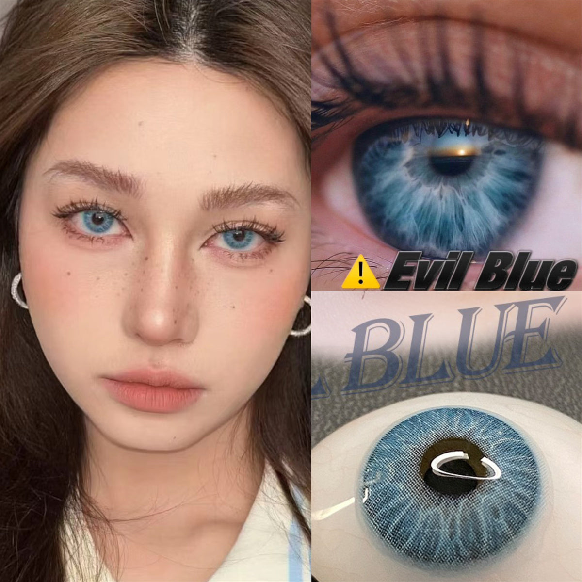 Morningcon Medusa Ash Colored Contact Lenses For Eyes Half Yearly 2pcs