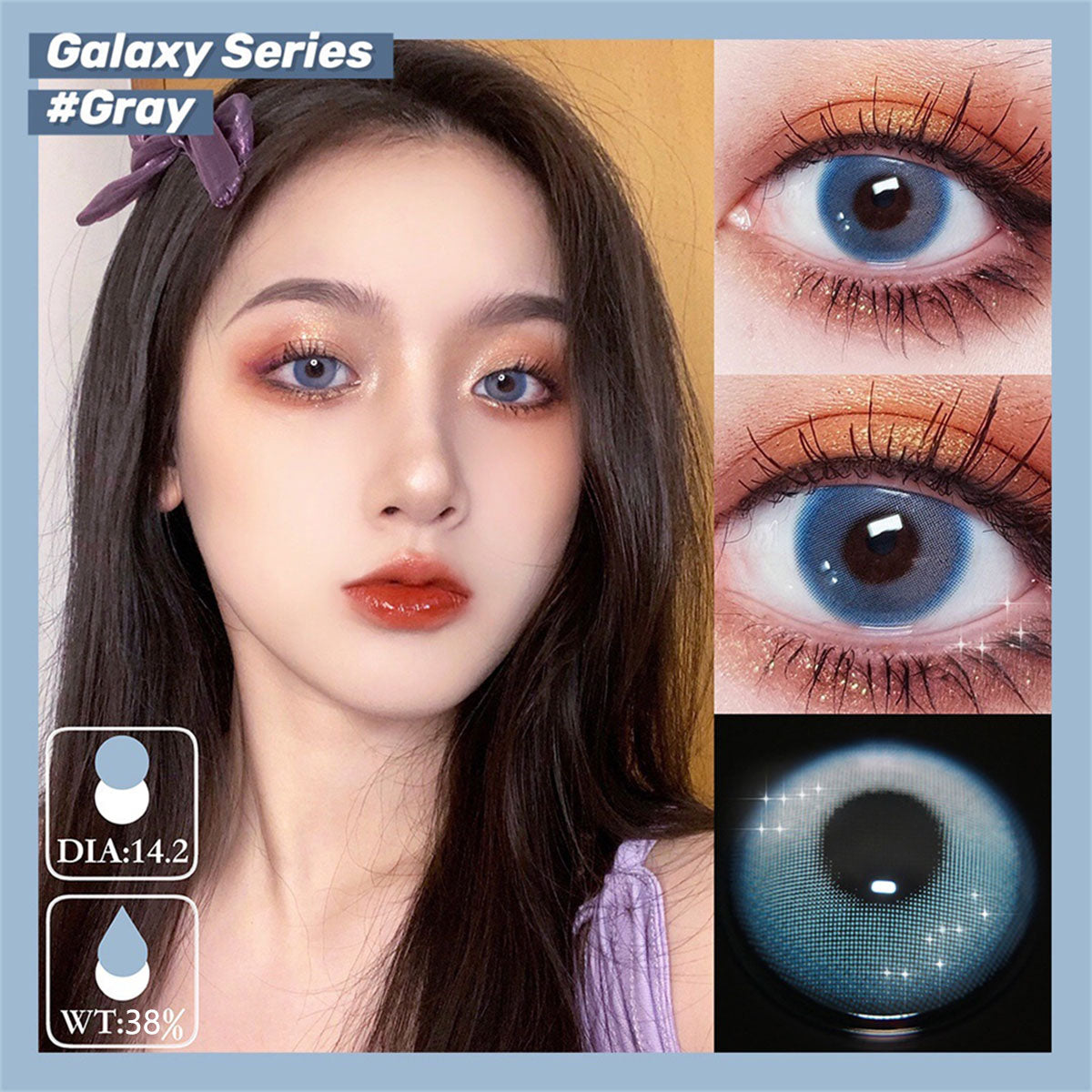 Morningcon Half Sugar Sunset Colored Contact Lenses For Eyes Half Yearly 2pcs