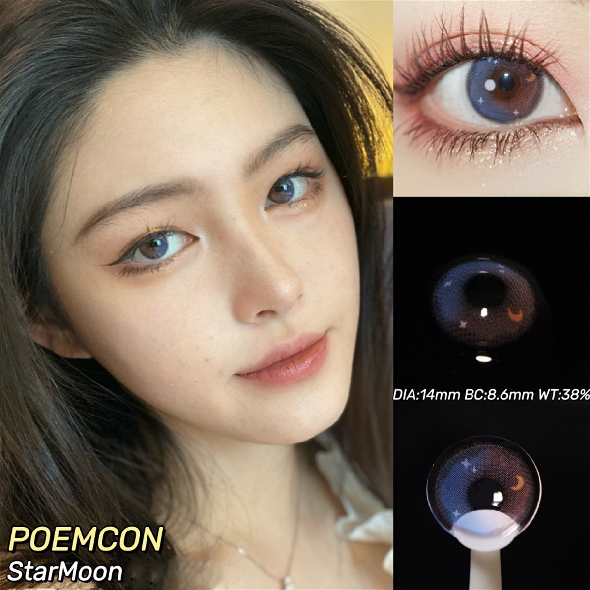 Morningcon The Moon and stars Colored Contact Lenses For Eyes Half Yearly 2pcs