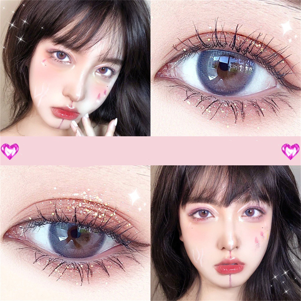 Morningcon Half Sugar Sunset Colored Contact Lenses For Eyes Half Yearly 2pcs
