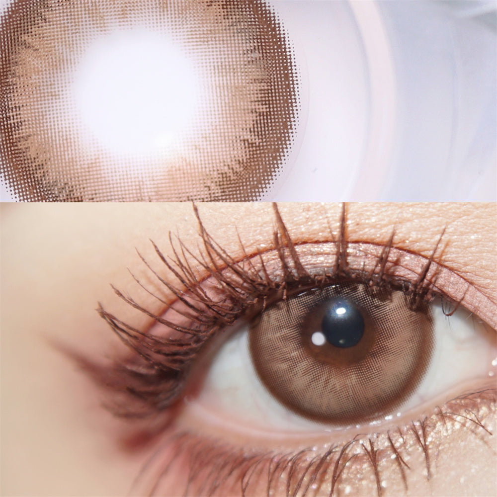 Morningcon Mustard Colored Contact Lenses For Eyes Half Yearly 2pcs