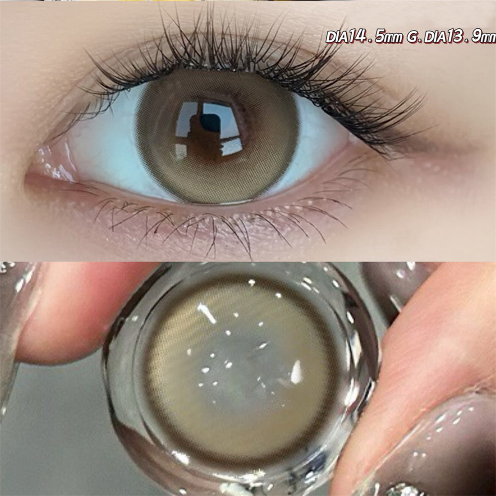 Morningcon Hand-beating lemon tea Colored Contact Lenses For Eyes Half Yearly 2pcs
