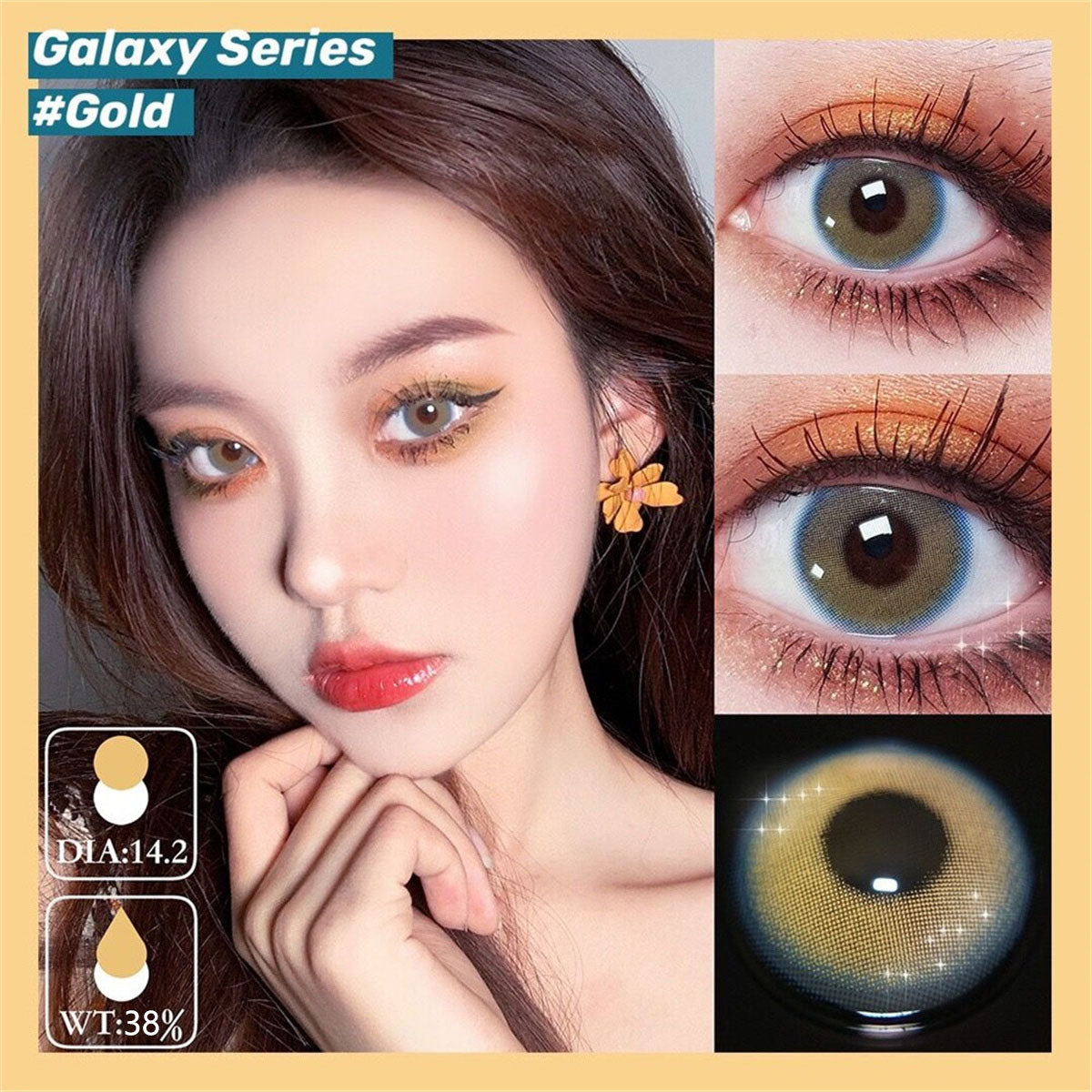 Morningcon Half Sugar Sunset Colored Contact Lenses For Eyes Half Yearly 2pcs
