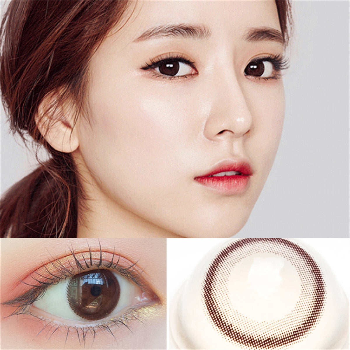 Morningcon Little Black Rings Colored Contact Lenses For Eyes Half Yearly 2pcs