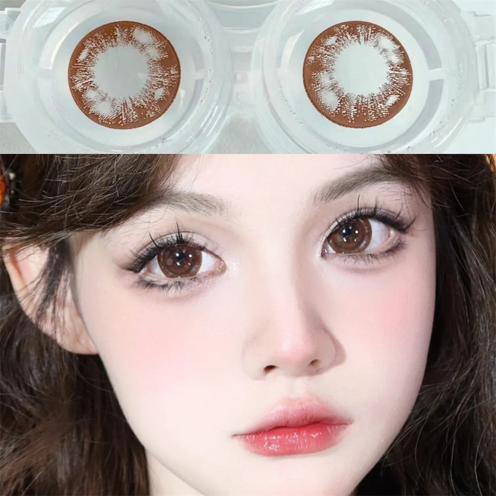 Morningcon Clear Skies Latte Black Colored Contact Lenses For Eyes Half Yearly 2pcs