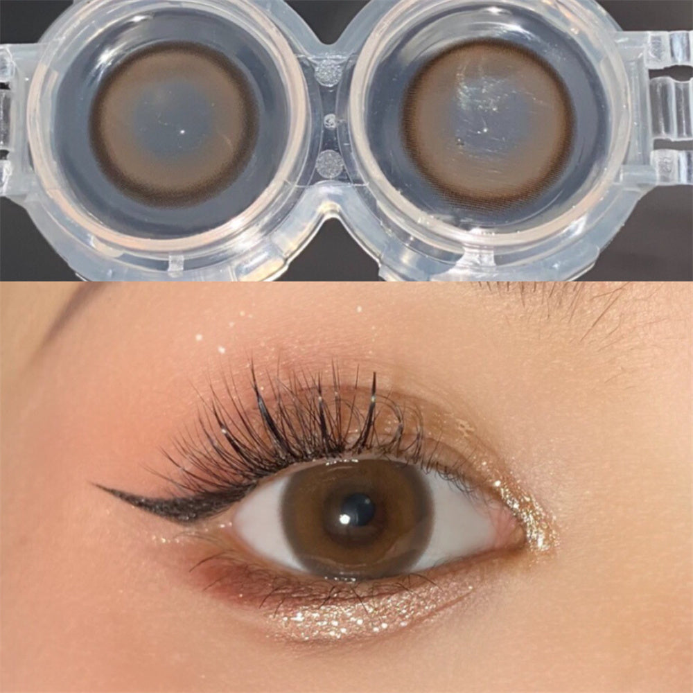 Morningcon Sweet Brown wine Colored Contact Lenses For Eyes Half Yearly 2pcs