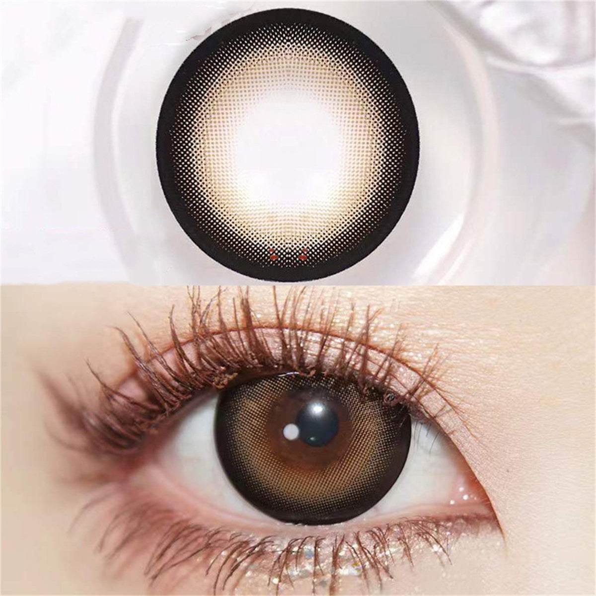 Morningcon Large slices of milk Colored Contact Lenses For Eyes Half Yearly 2pcs