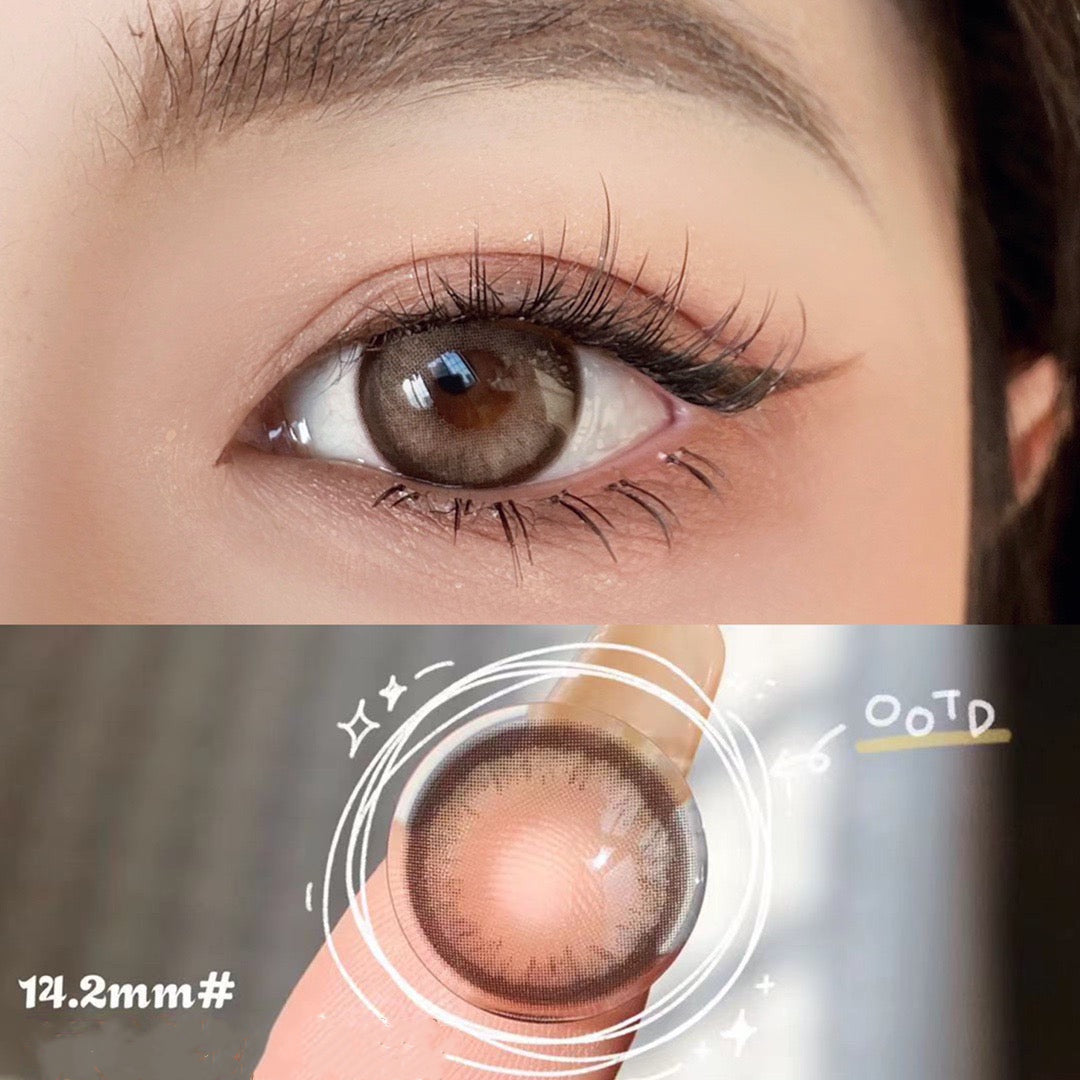 Morningcon Dirty Cocoa Colored Contact Lenses For Eyes Half Yearly 2pcs