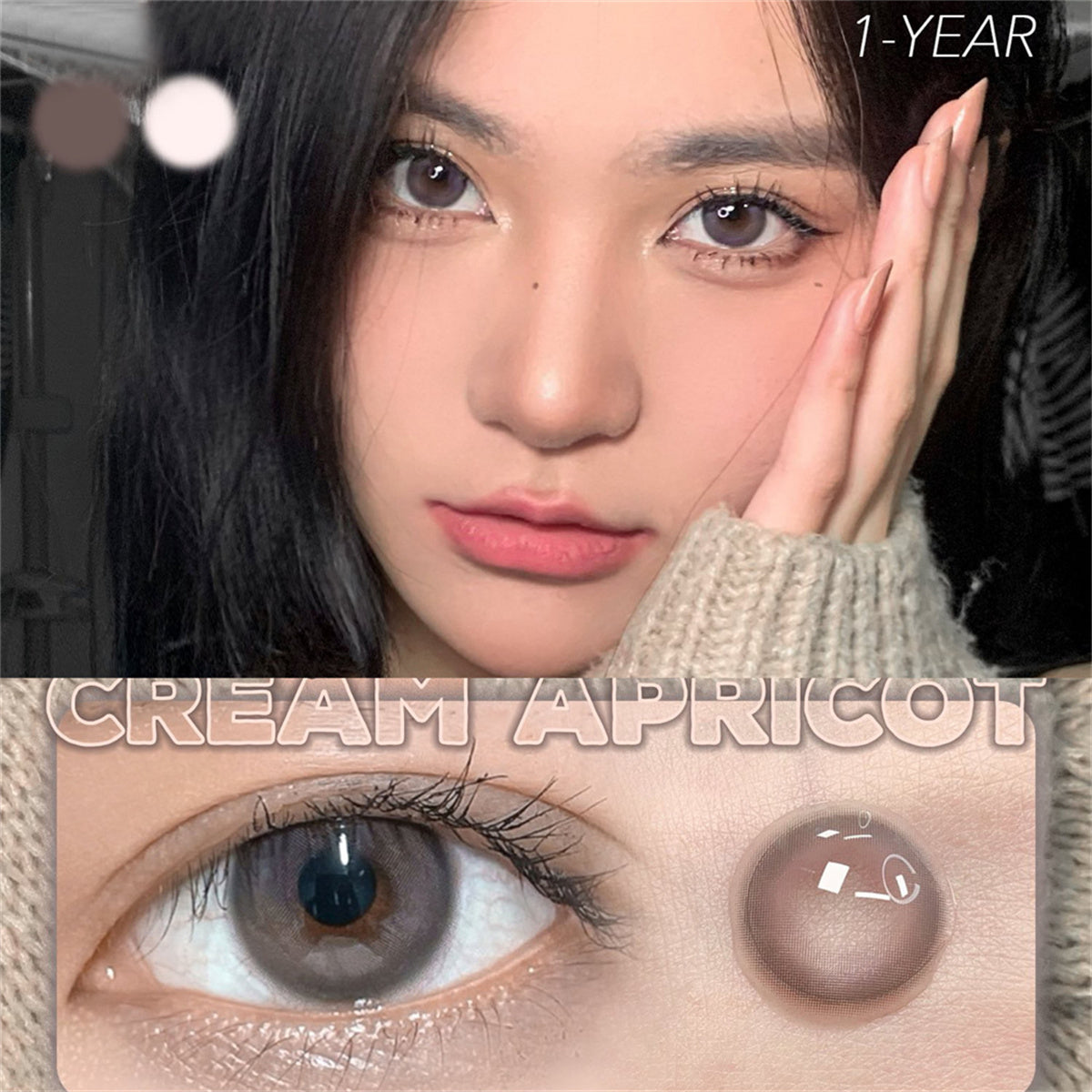 Morningcon Creamy Oreos Colored Contact Lenses For Eyes Half Yearly 2pcs