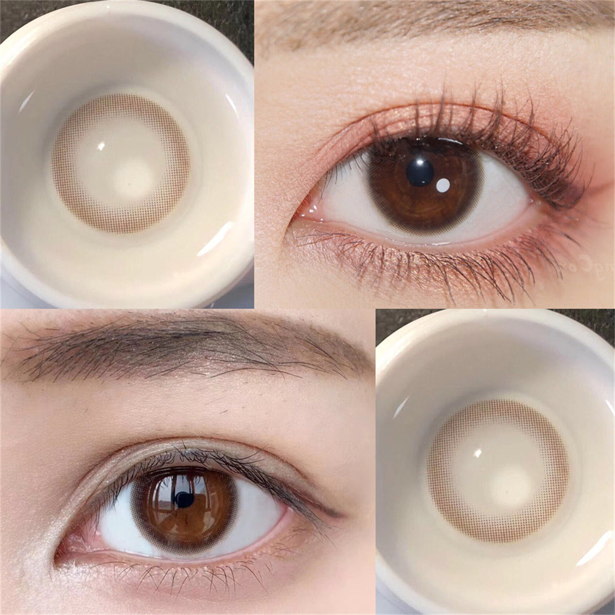 Morningcon Little Warm Coffee Colored Contact Lenses For Eyes Half Yearly 2pcs