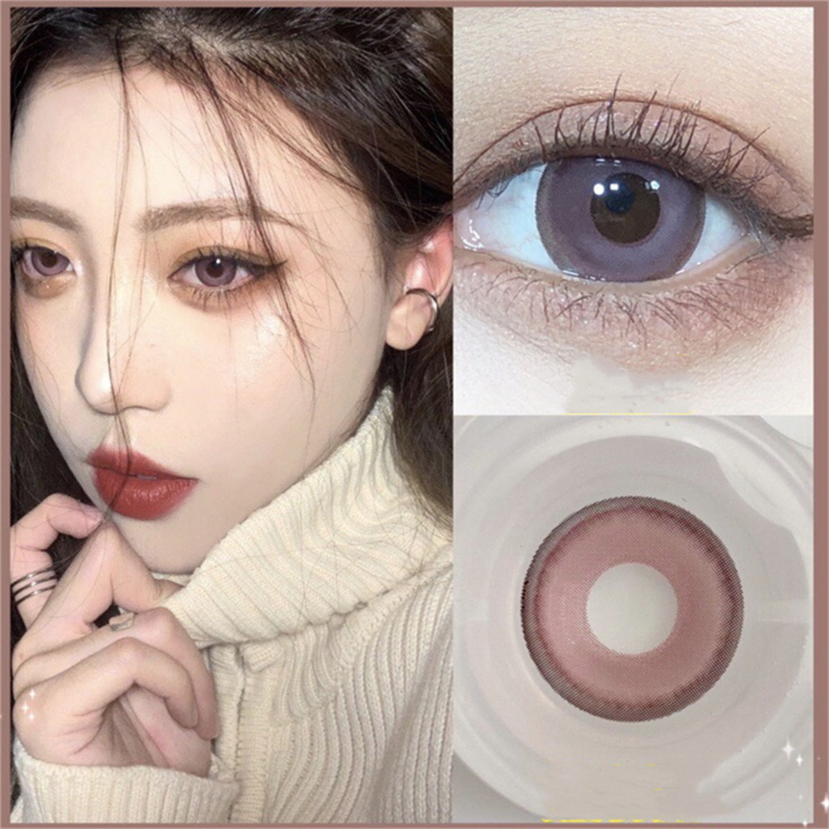 Morningcon Peach Tower Colored Contact Lenses For Eyes Half Yearly 2pcs