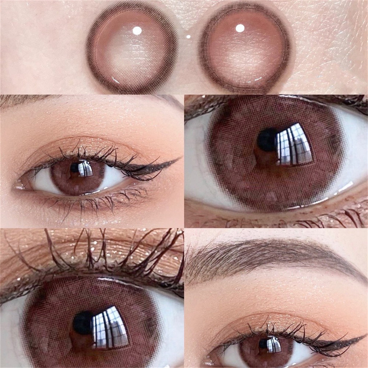 Morningcon White Gold Pear Wood Colored Contact Lenses For Eyes Half Yearly 2pcs