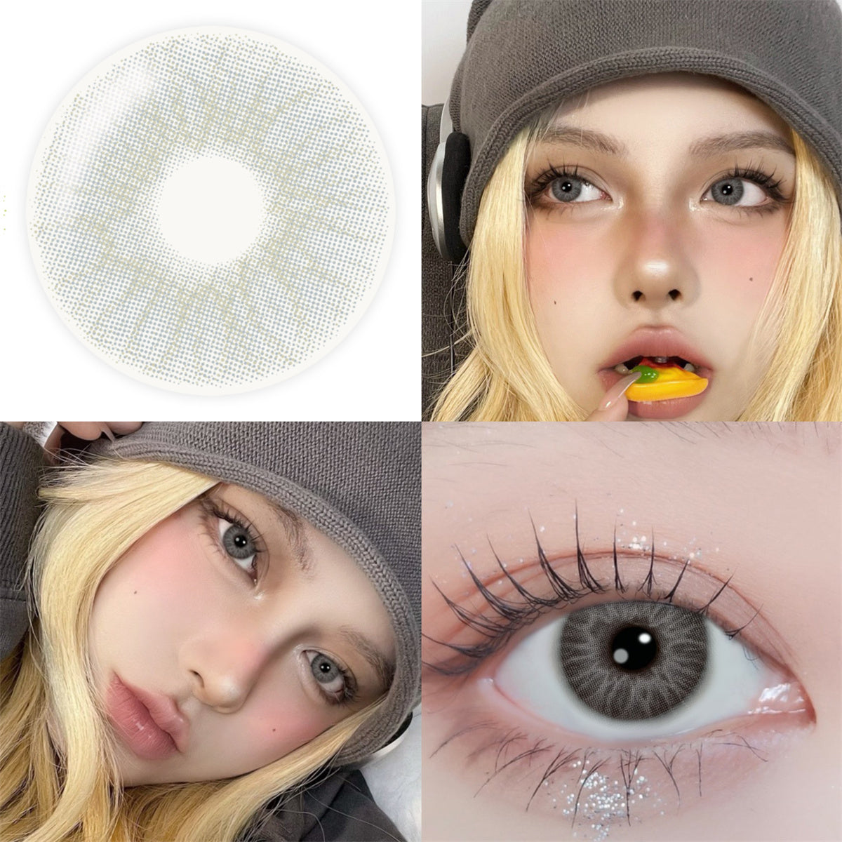 Morningcon Medusa Ash Colored Contact Lenses For Eyes Half Yearly 2pcs