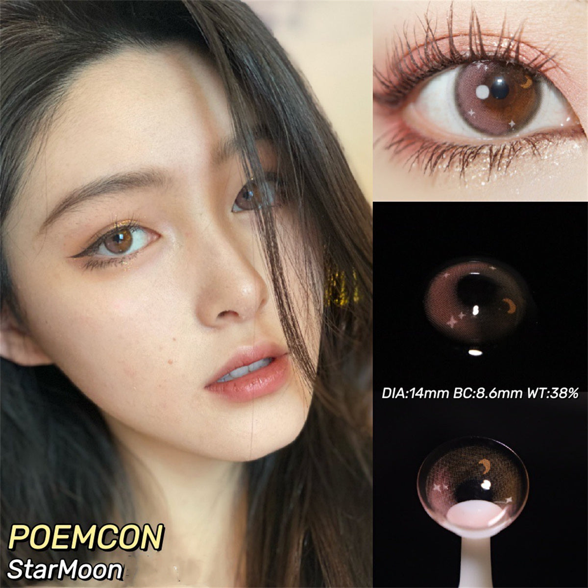 Morningcon The Moon and stars Colored Contact Lenses For Eyes Half Yearly 2pcs