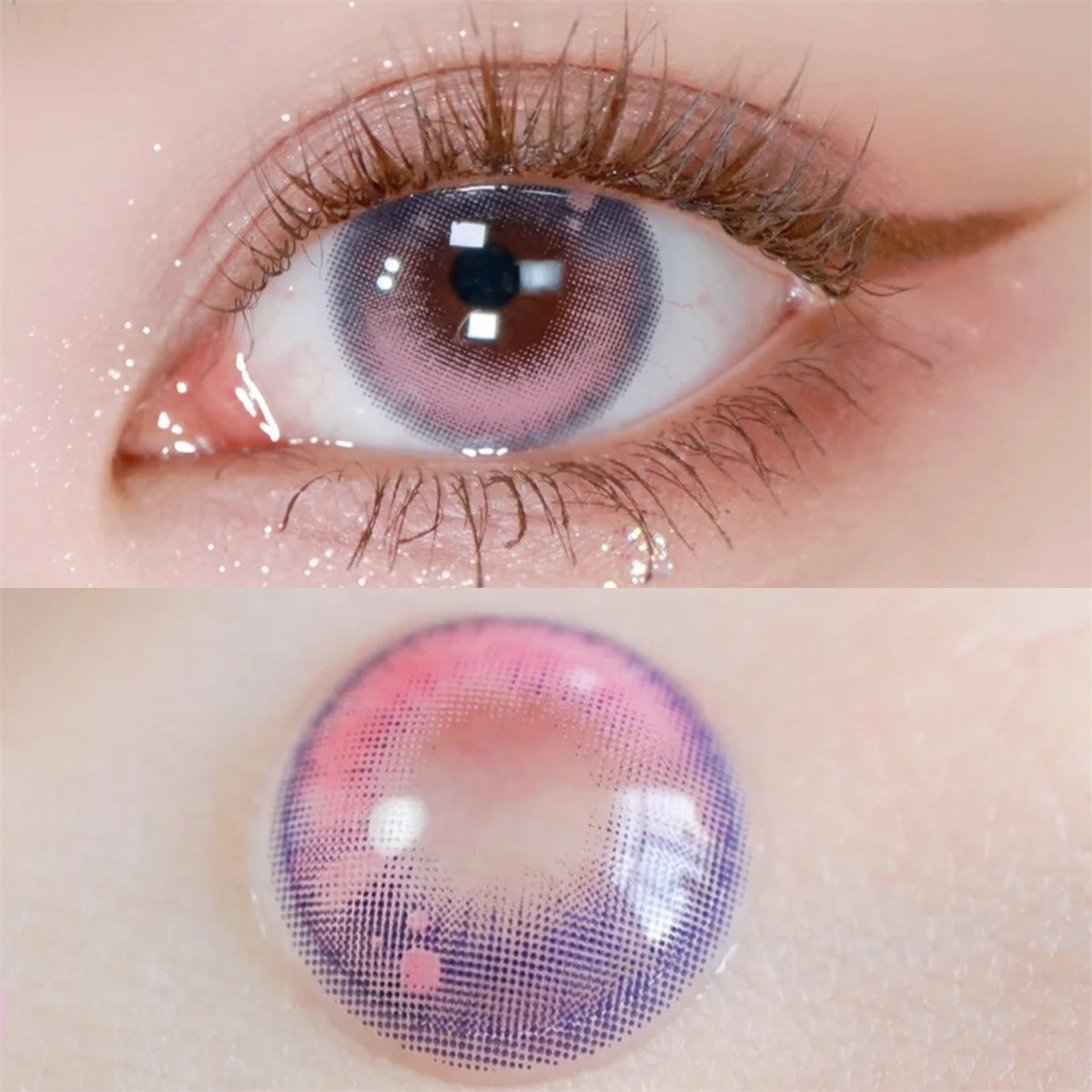 Morningcon Tear powder Colored Contact Lenses For Eyes Half Yearly 2pcs