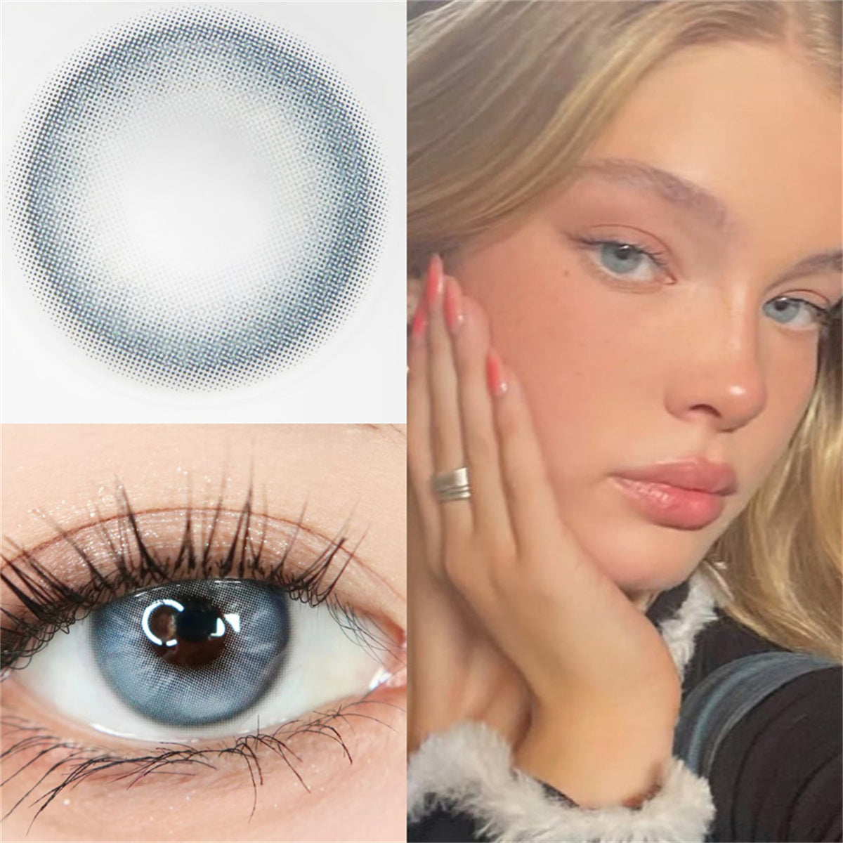 Taylor Blue Gray Colored Contact Lenses For Eyes Half Yearly 2pcs