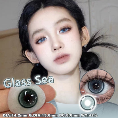 Morningcon Glacier Colored Contact Lenses For Eyes Half Yearly 2pcs