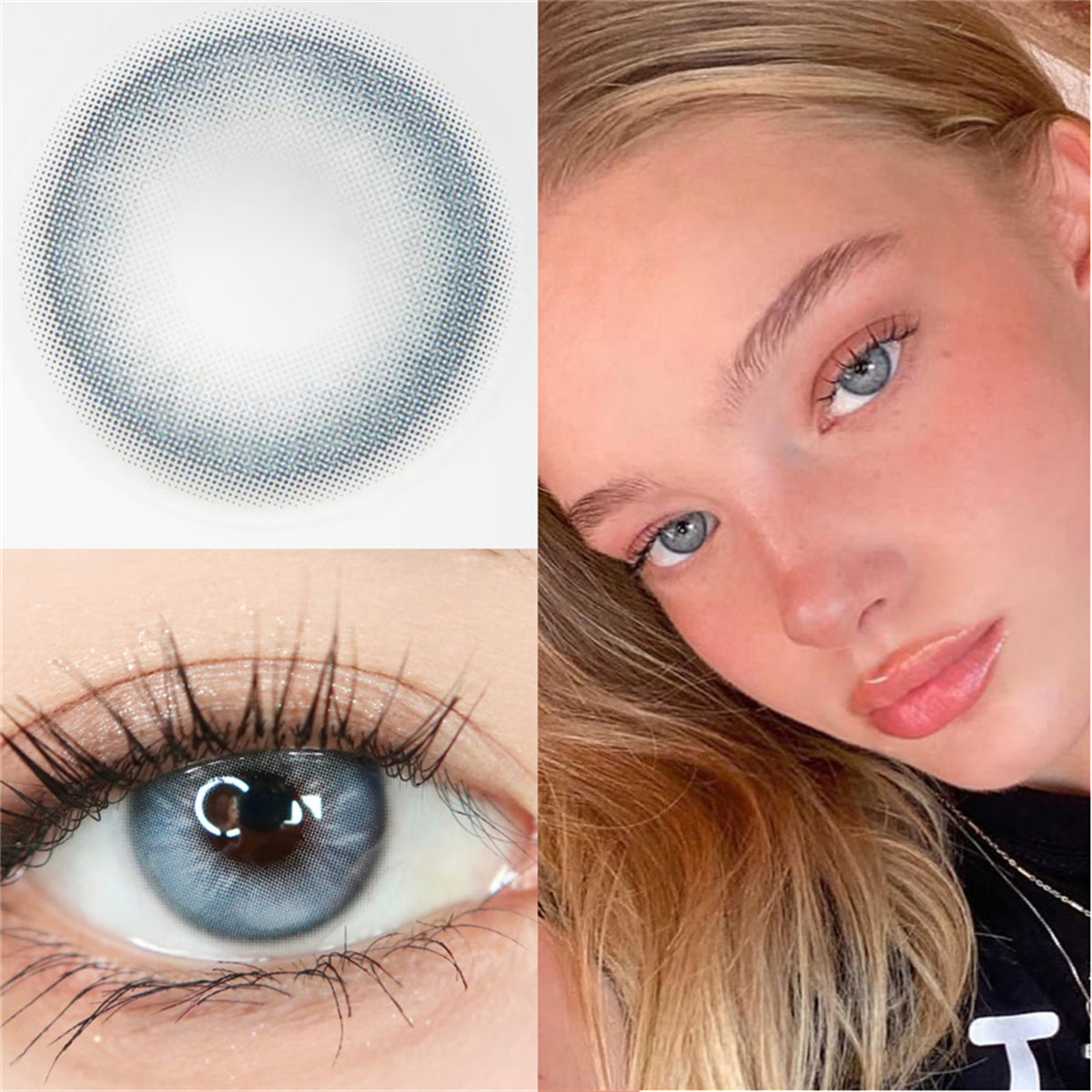 Taylor Blue Gray Colored Contact Lenses For Eyes Half Yearly 2pcs